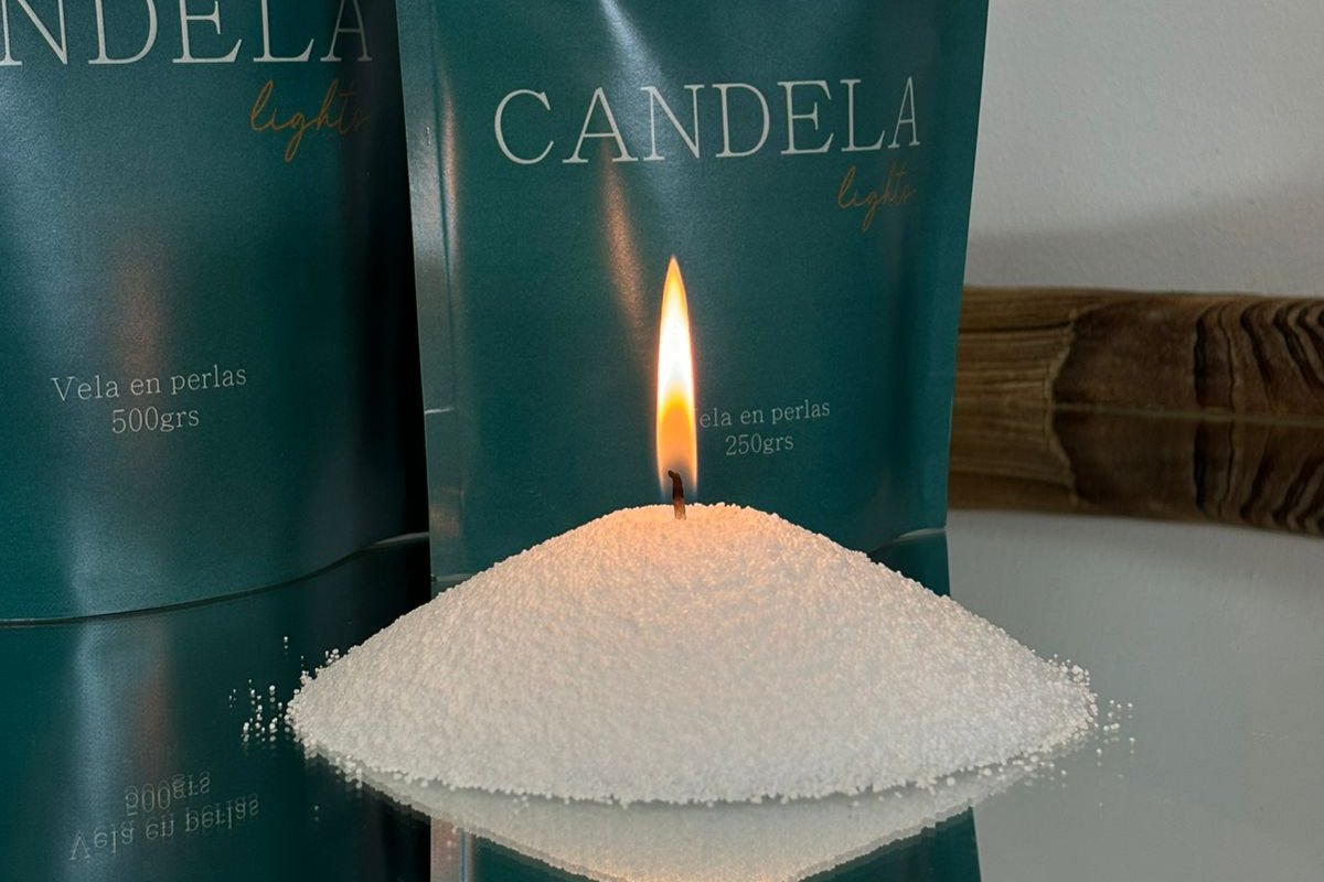 Vela en Perlas Blanco